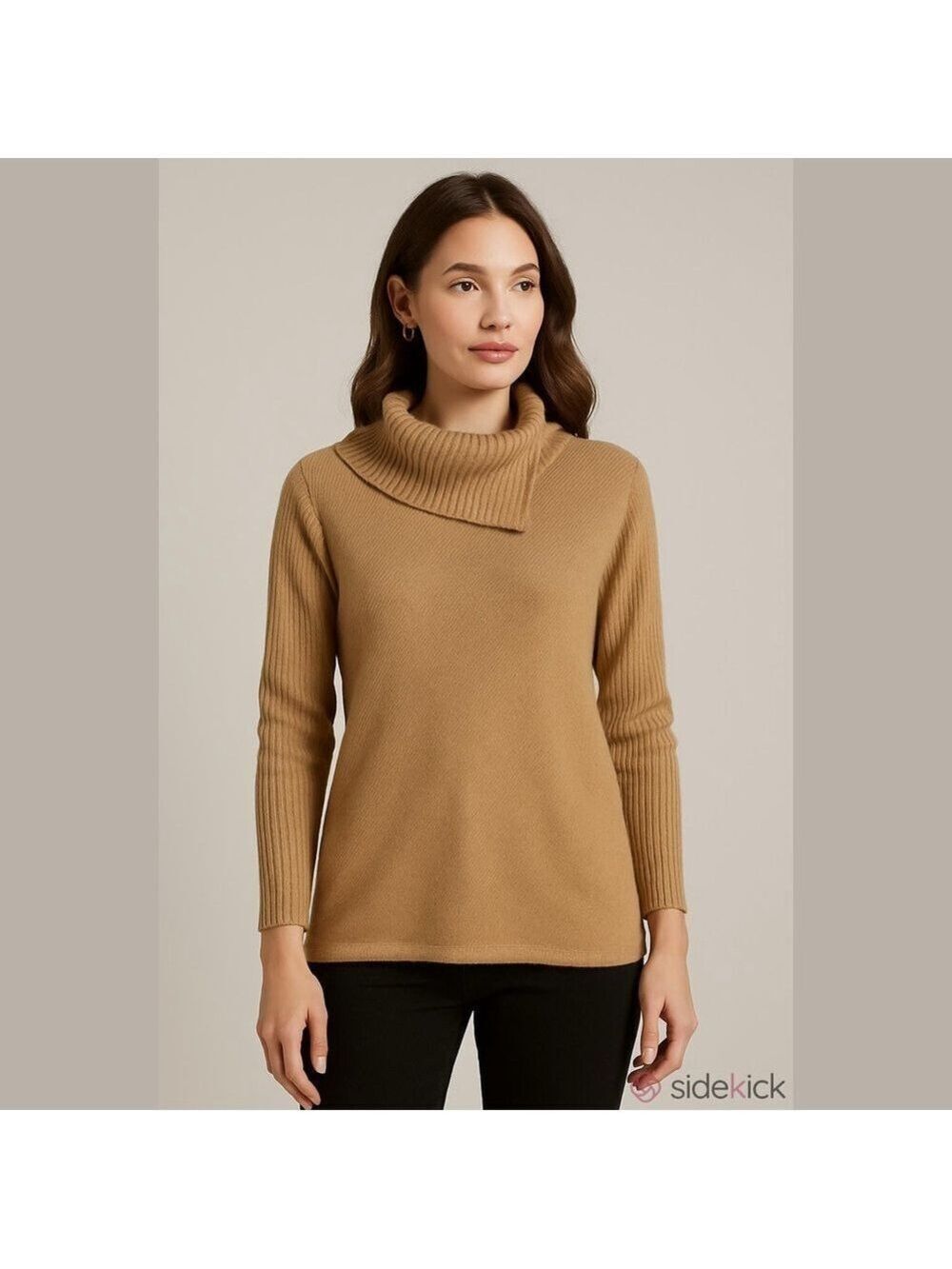 Anthropologie MAG cashmere Camel Cowl Neck Sweater medium